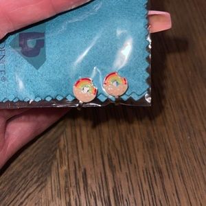 Tiny clip rainbow earrings